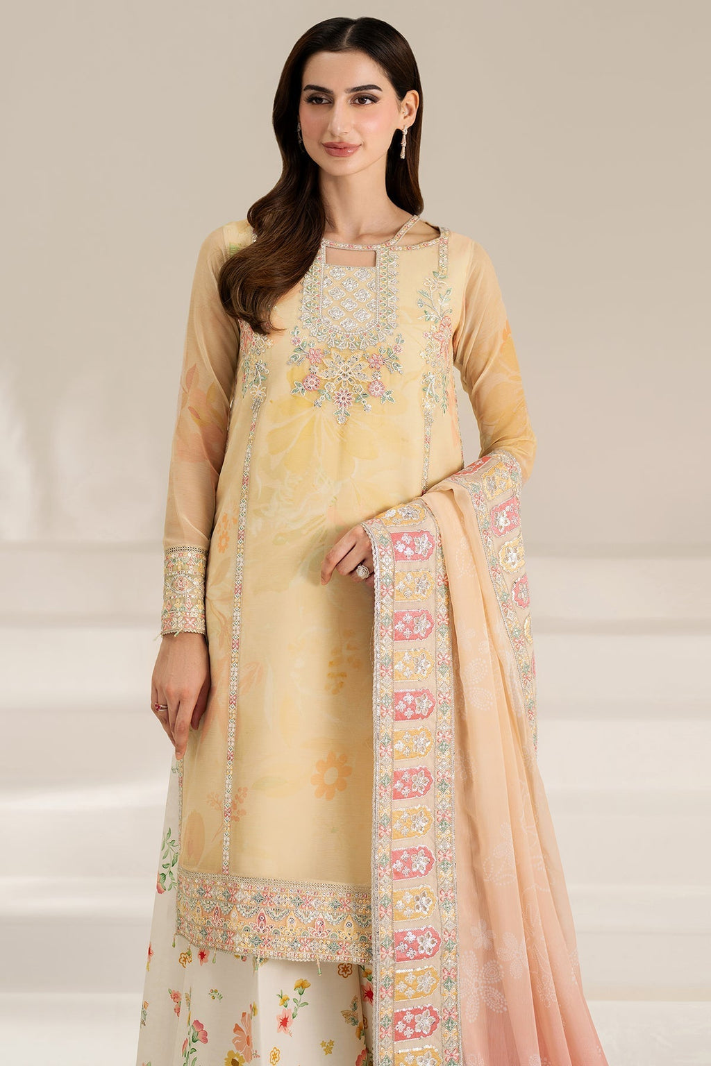 FARASHA | Unstitched Lawn Digital Printed 3pcs With Chiffon Dupatta & Patches Eid Collection