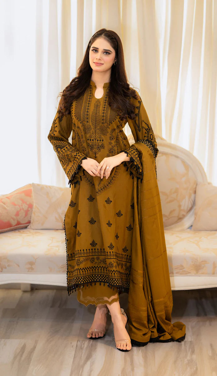 Maria B | Premium Unstitched Embroidered Lawn 3-Piece Suit with Printed Chiffon Dupatta (Eid Collection)