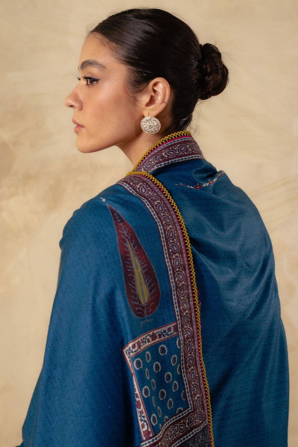 Zara shajahan 3PCS Embroidered Dhanak with Printed Shawl