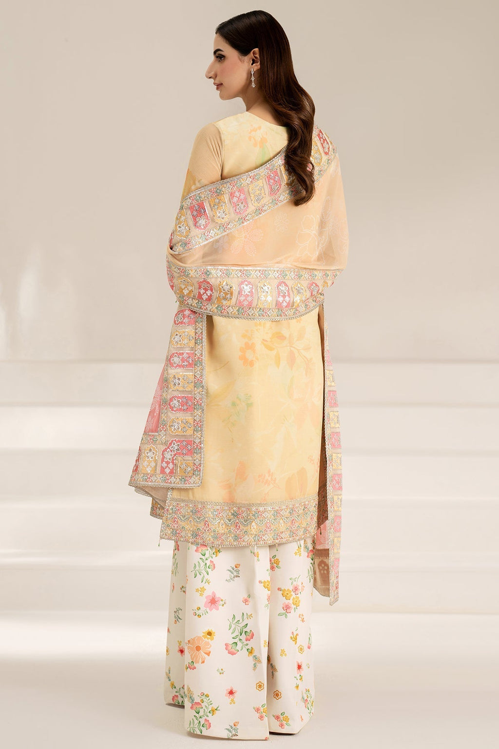 FARASHA | Unstitched Lawn Digital Printed 3pcs With Chiffon Dupatta & Patches Eid Collection