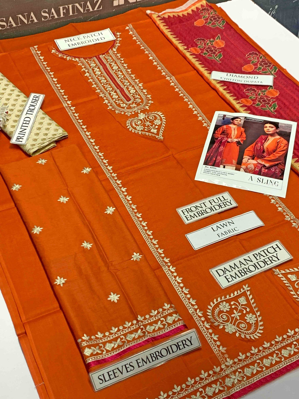 DHANAK 3pc Heavy Embroidered