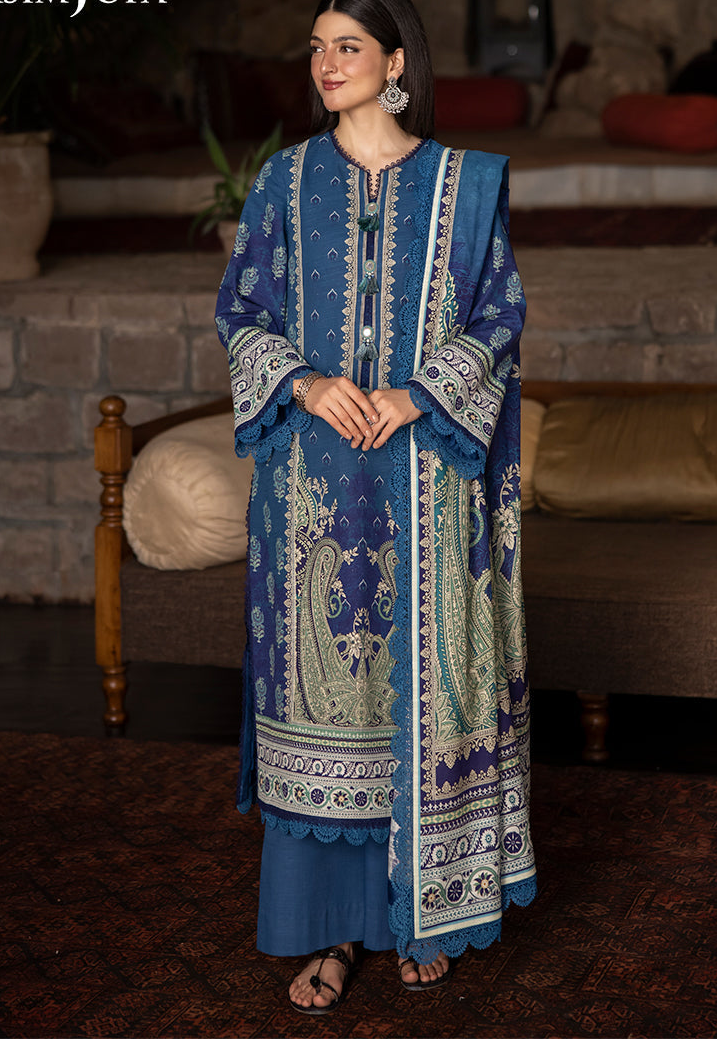 BAROQUE 3 PIECE LINEN DIGITAL PRINTED SUIT