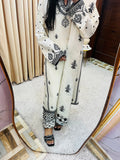 WHITE Luxury Embroidered Dhanak 3Pcs Suit