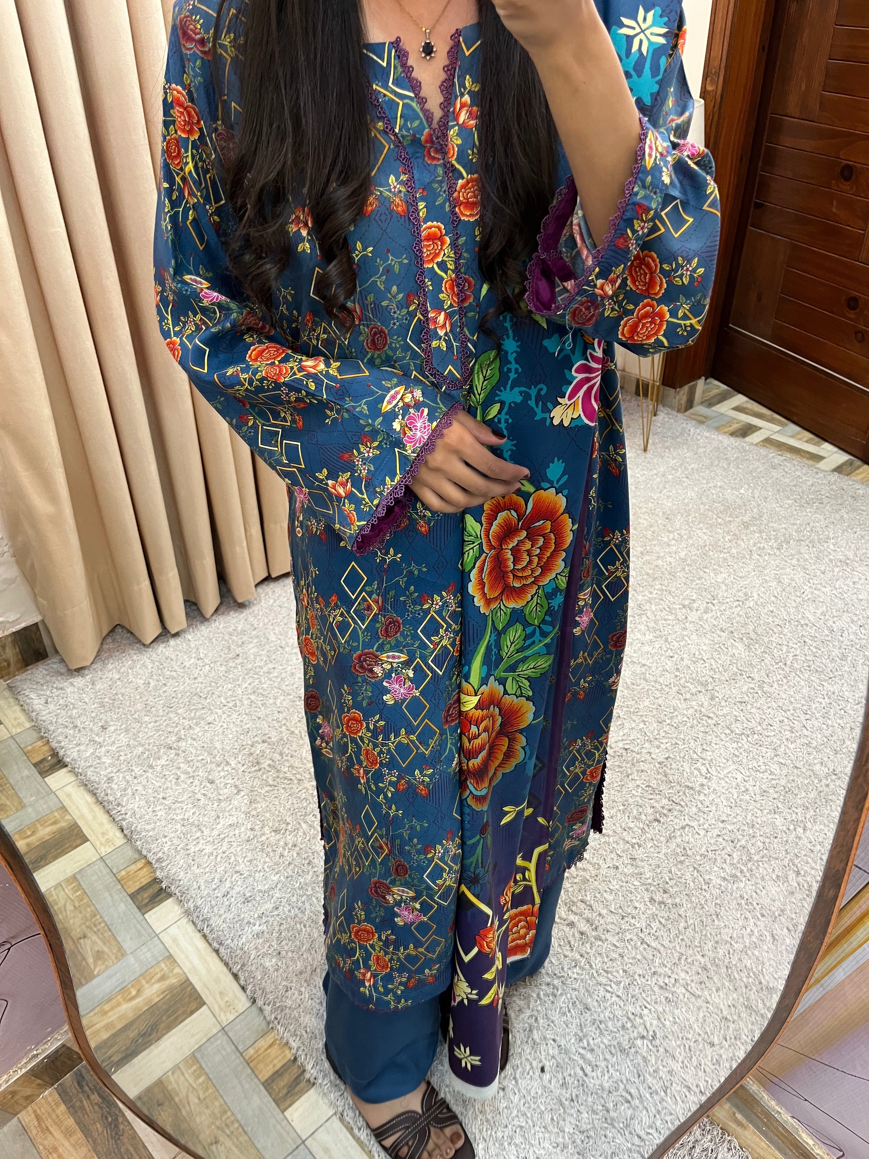 *ALKARAM LINEN Digital Print 3pcs*