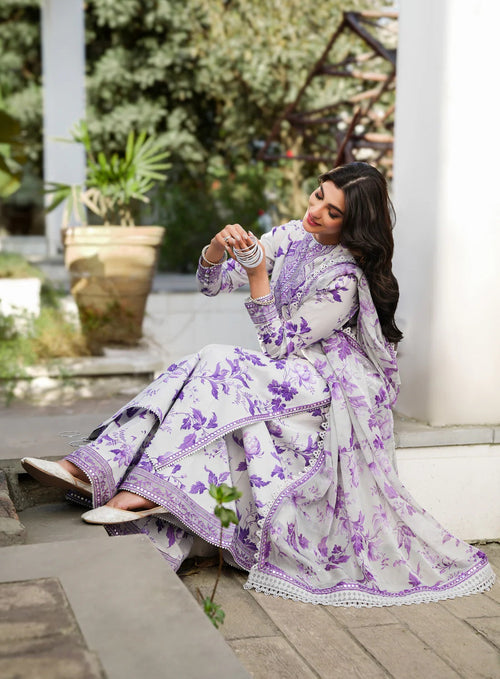 AROZEH | Unstitched Lawn Digital Printed 3pcs With Chiffon Dupatta & Patches Eid Collection