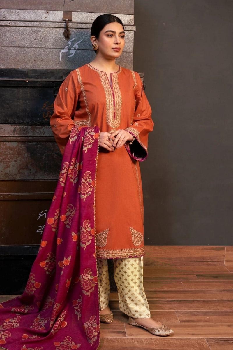 DHANAK 3pc Heavy Embroidered