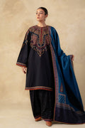 Zara shajahan 3PCS Embroidered Dhanak with Printed Shawl