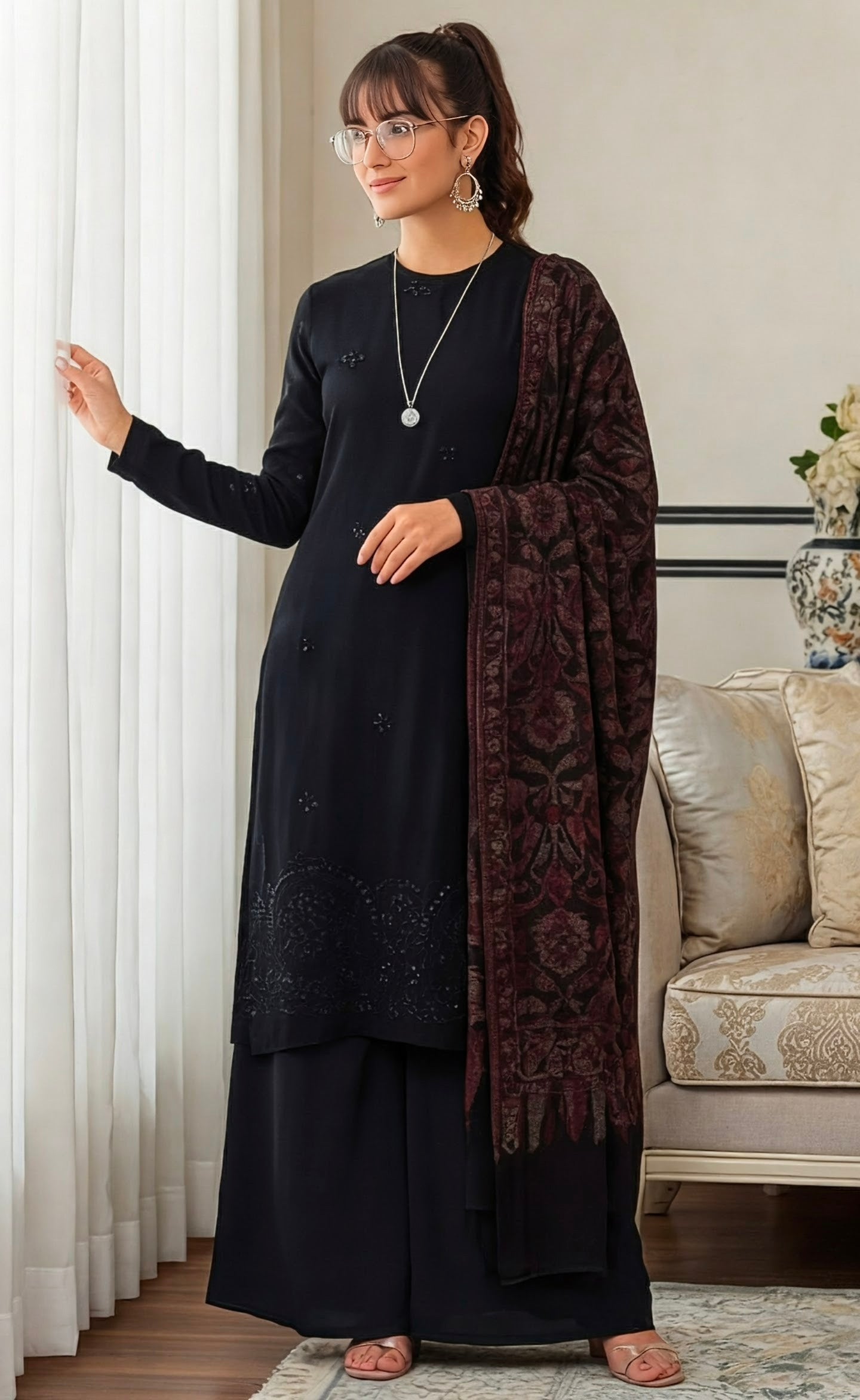 Bareeze DHANAK 3Pcs Heavy Embroidered Suit