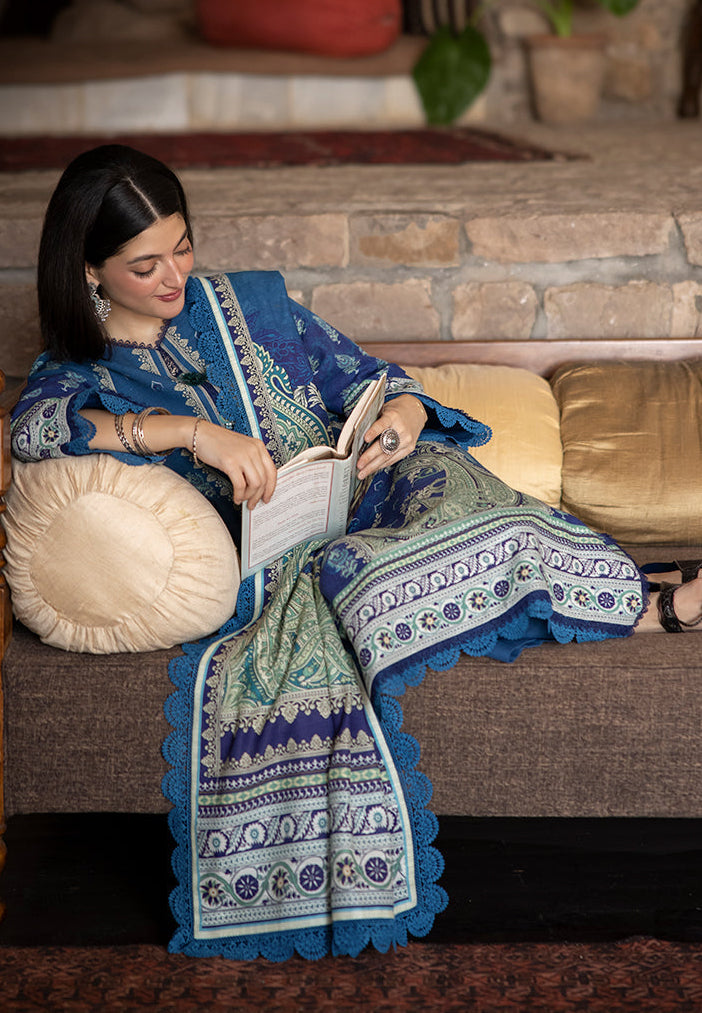 BAROQUE 3 PIECE LINEN DIGITAL PRINTED SUIT