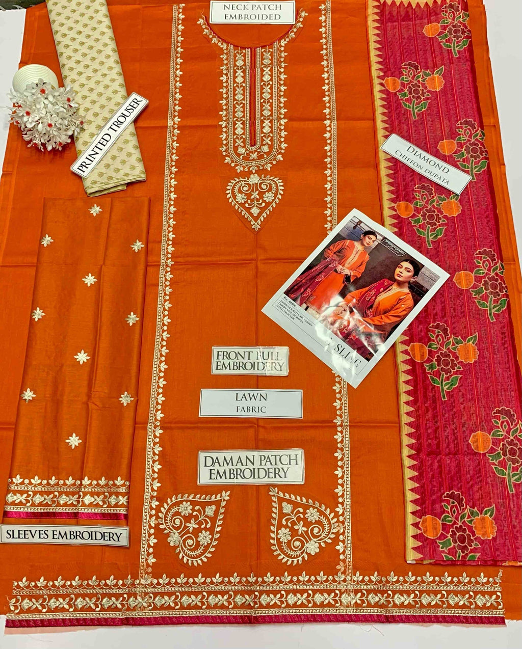 DHANAK 3pc Heavy Embroidered